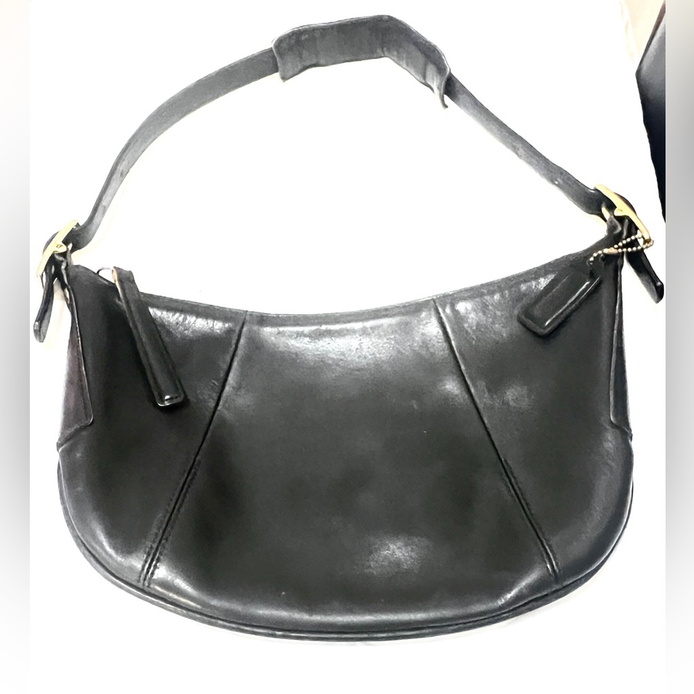 Vintage Coach 9219 Black Leather Bag with Gold Accents Offers Welcome!